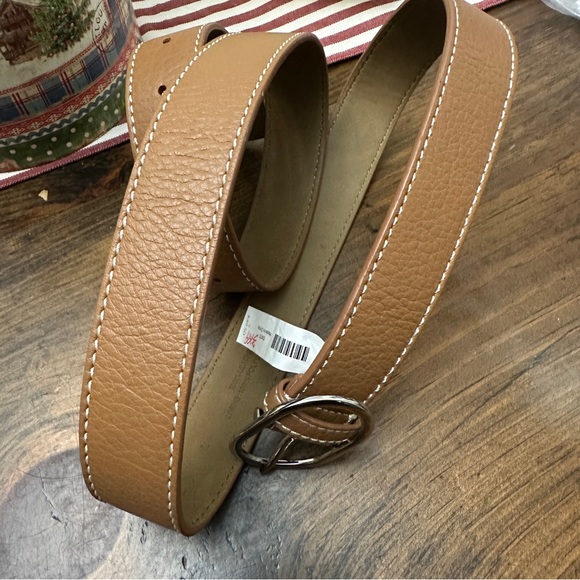 Talbots Camel Leather Belt with Silver Buckle - Picture 1 of 10